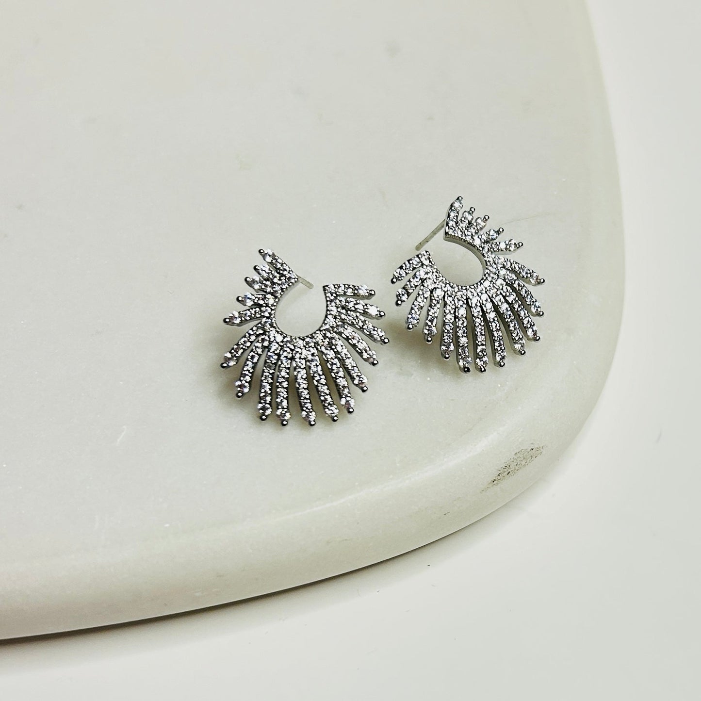 Earrings Rhodium Plated