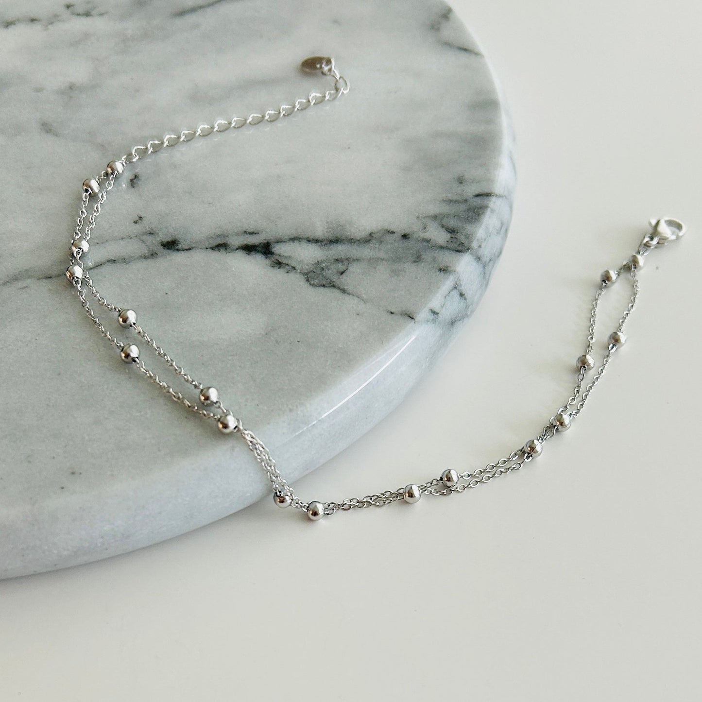 Stainless Steel Anklet with Circular Charms