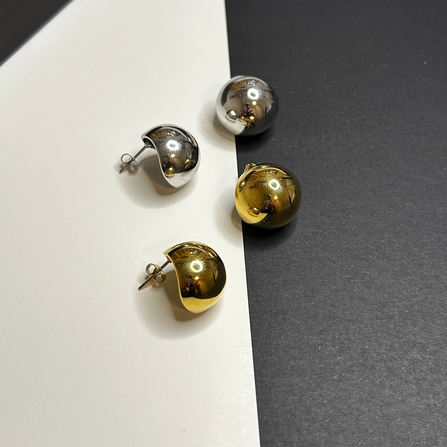 Sphere earrings stainless steel