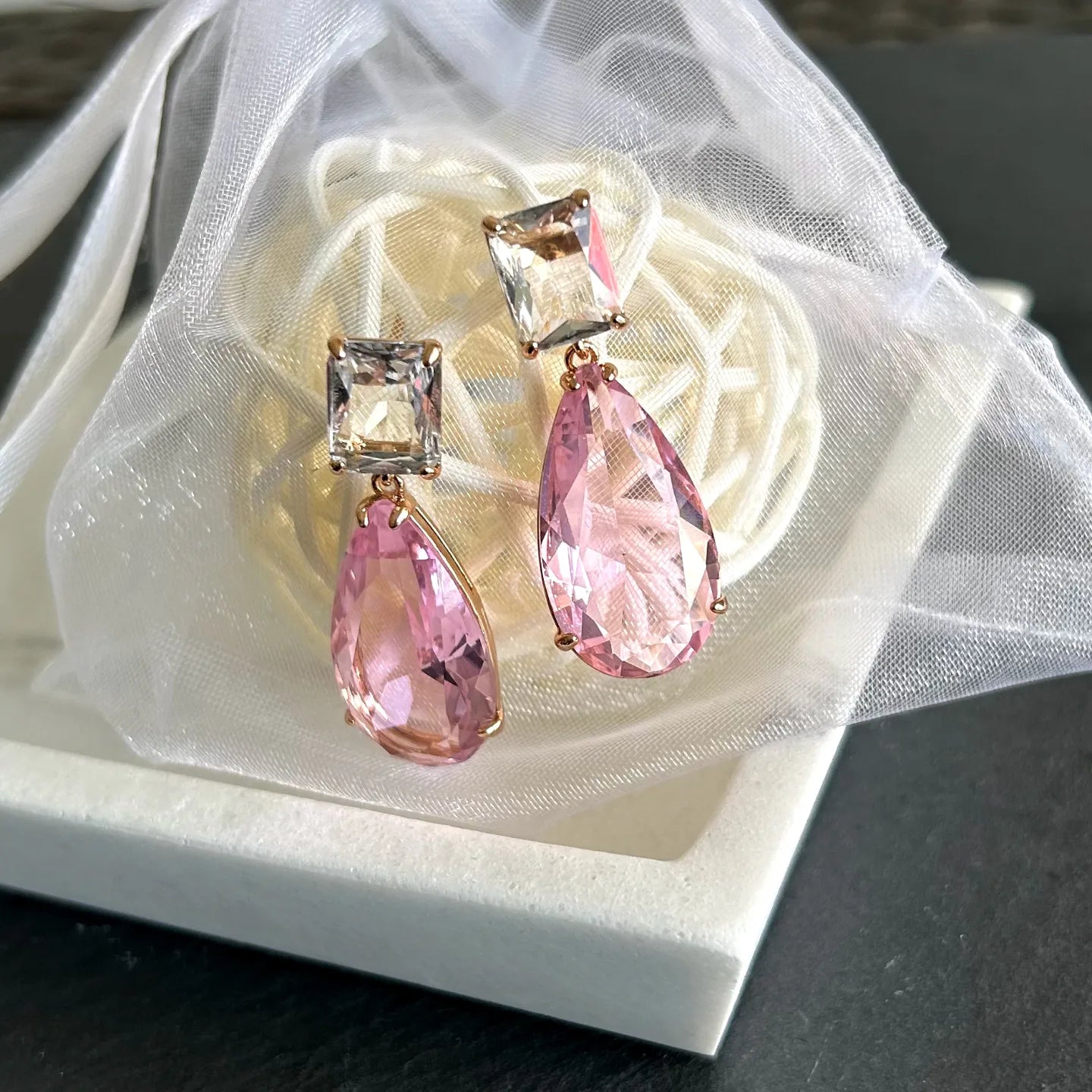 Pink Radiance | Evening Earrings |