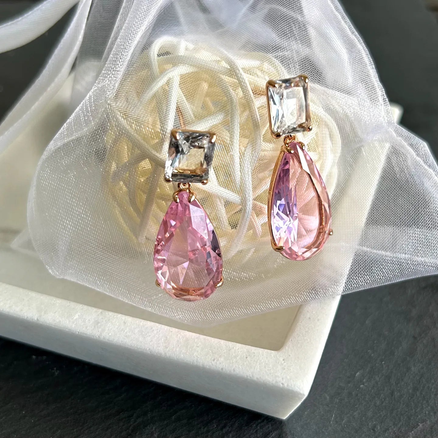 Pink Radiance | Evening Earrings |