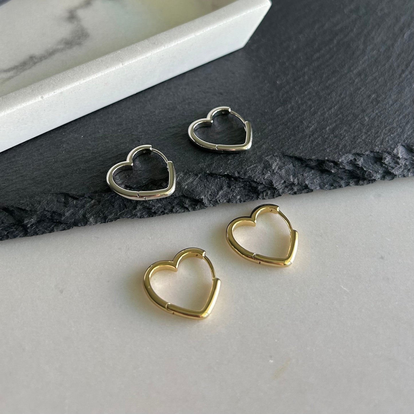 Earrings Heart Silver Colour